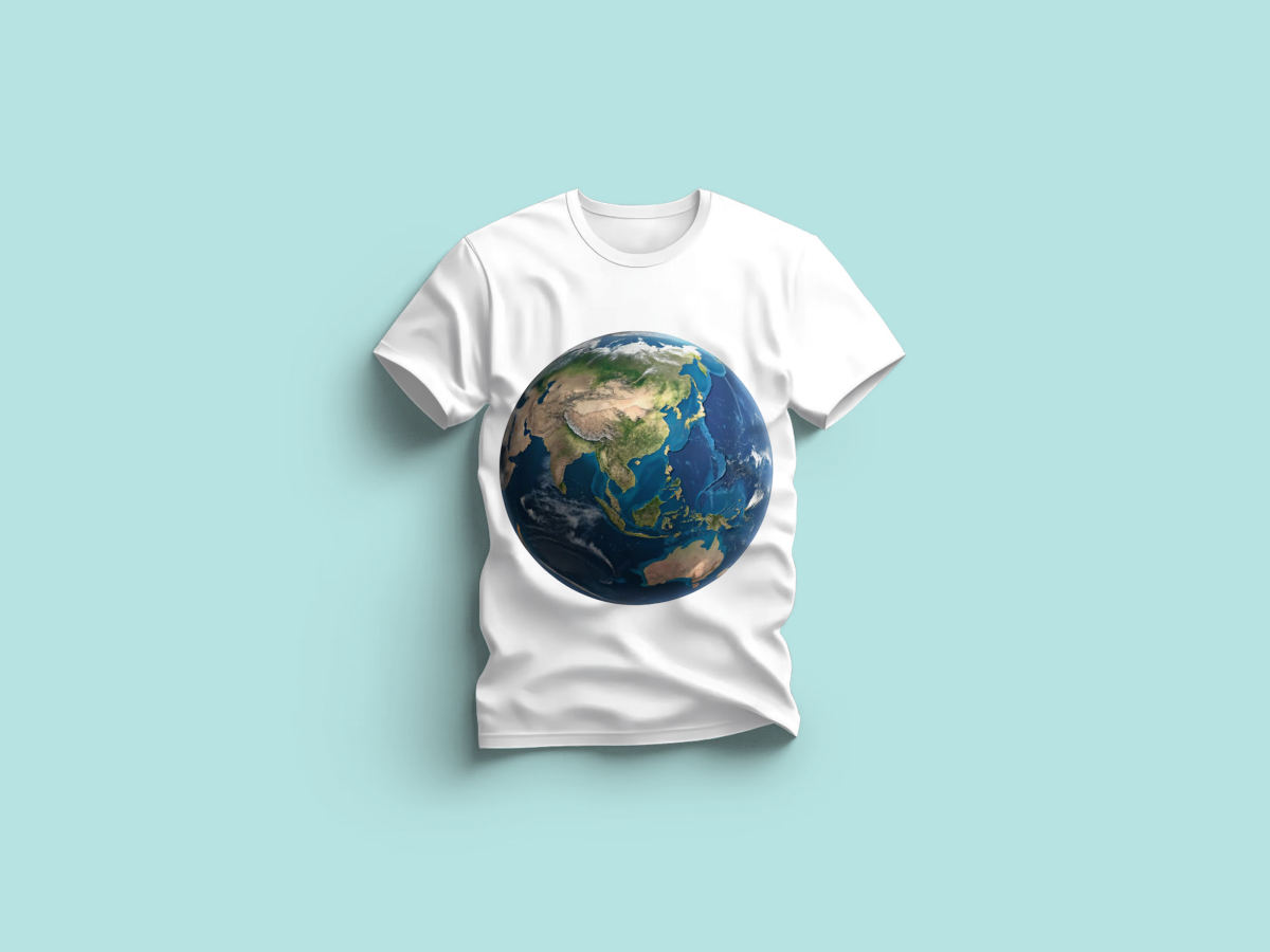 The Everyday Graphic Tee: Premium White Crewneck with Earth Globe