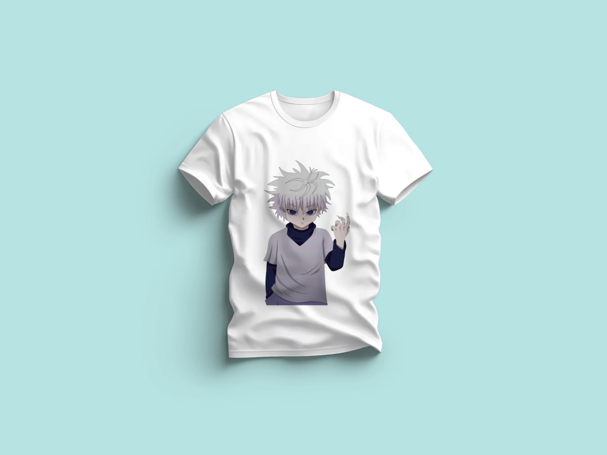 The Everyday Graphic Tee: Premium White Crewneck with Anime White Hair Character