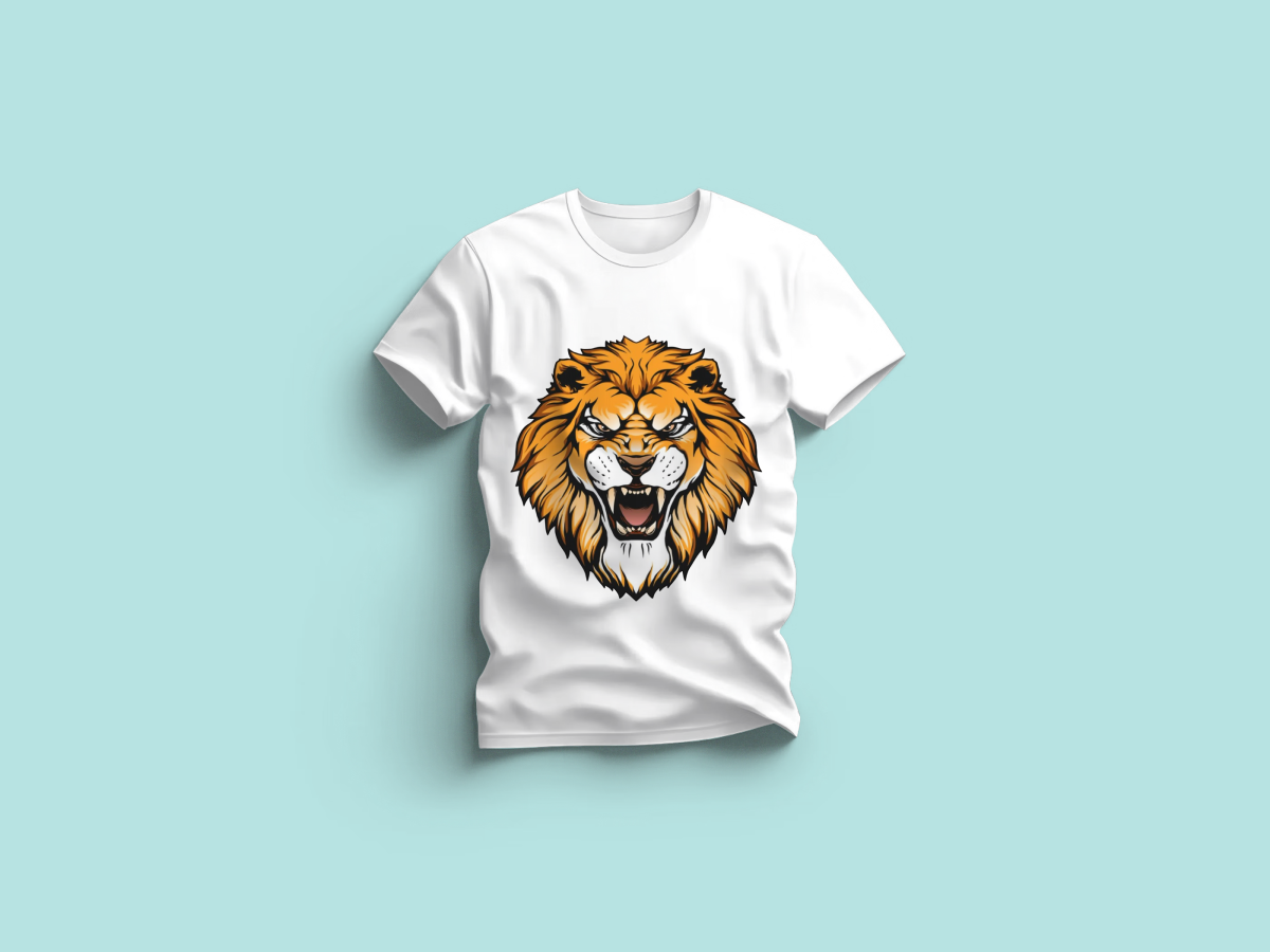 The Everyday Graphic Tee: Premium White Crewneck with Lion Face