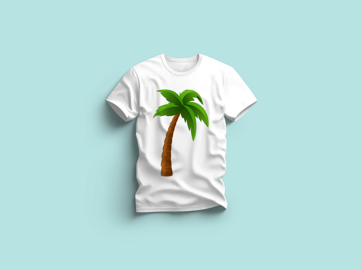 The Everyday Graphic Tee: Premium White Crewneck with Palm Tree