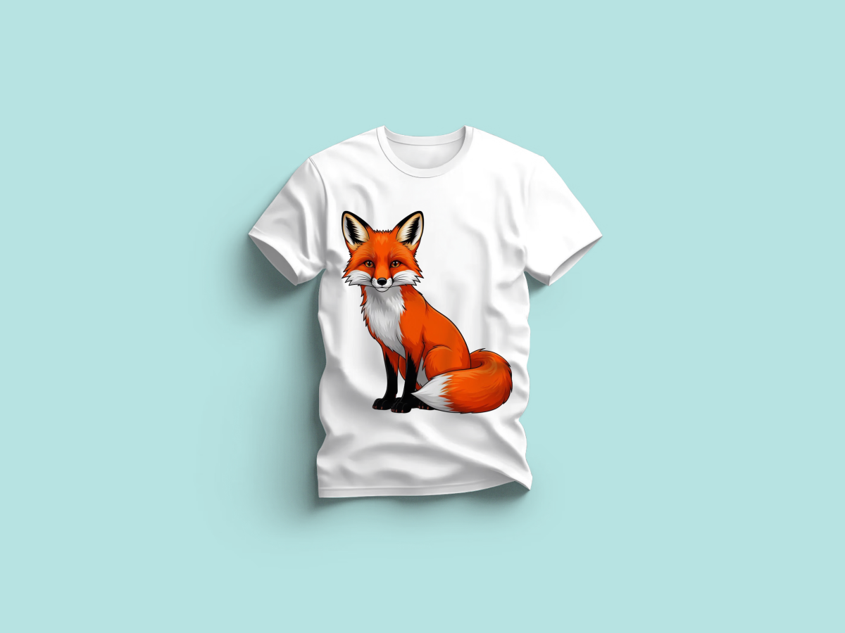 The Everyday Graphic Tee: Premium White Crewneck with Fox