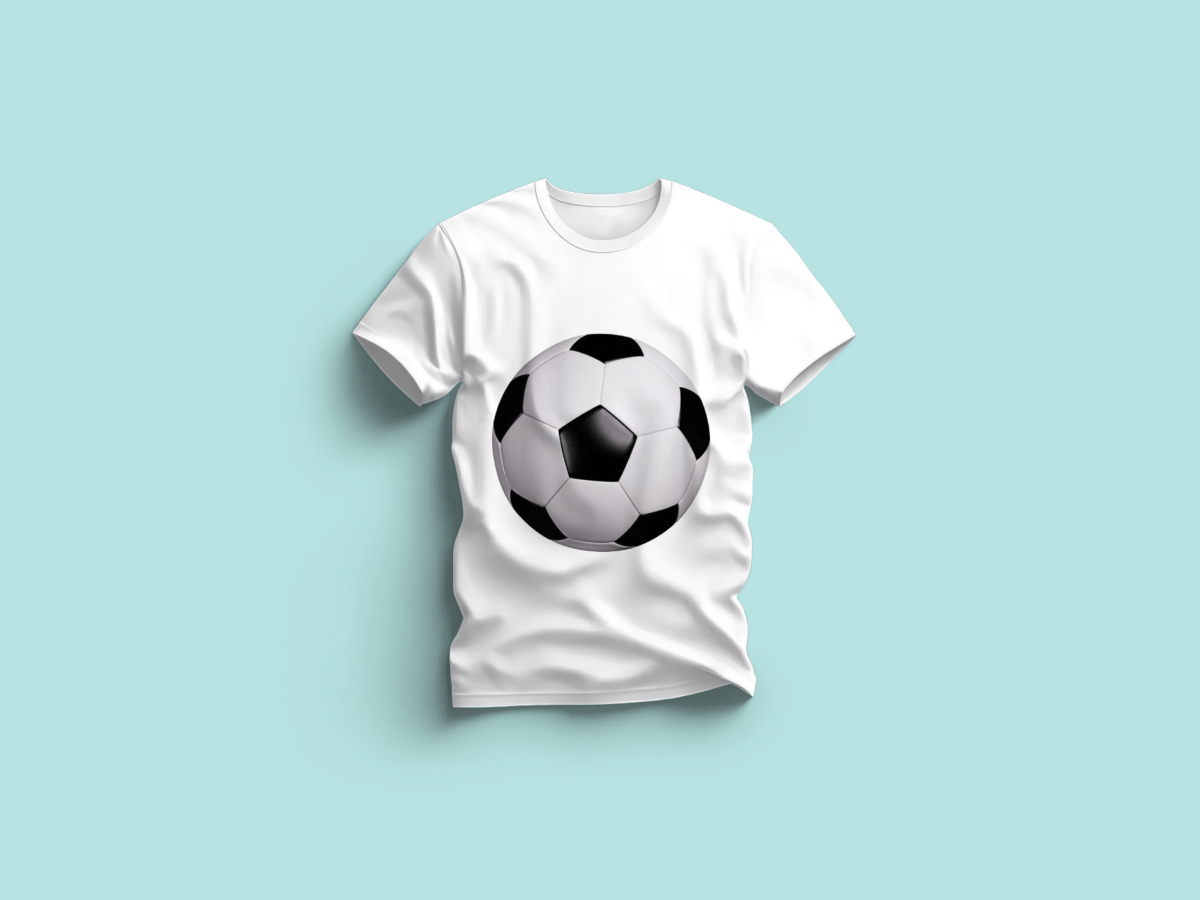The Everyday Graphic Tee: Premium White Crewneck with Soccer Ball