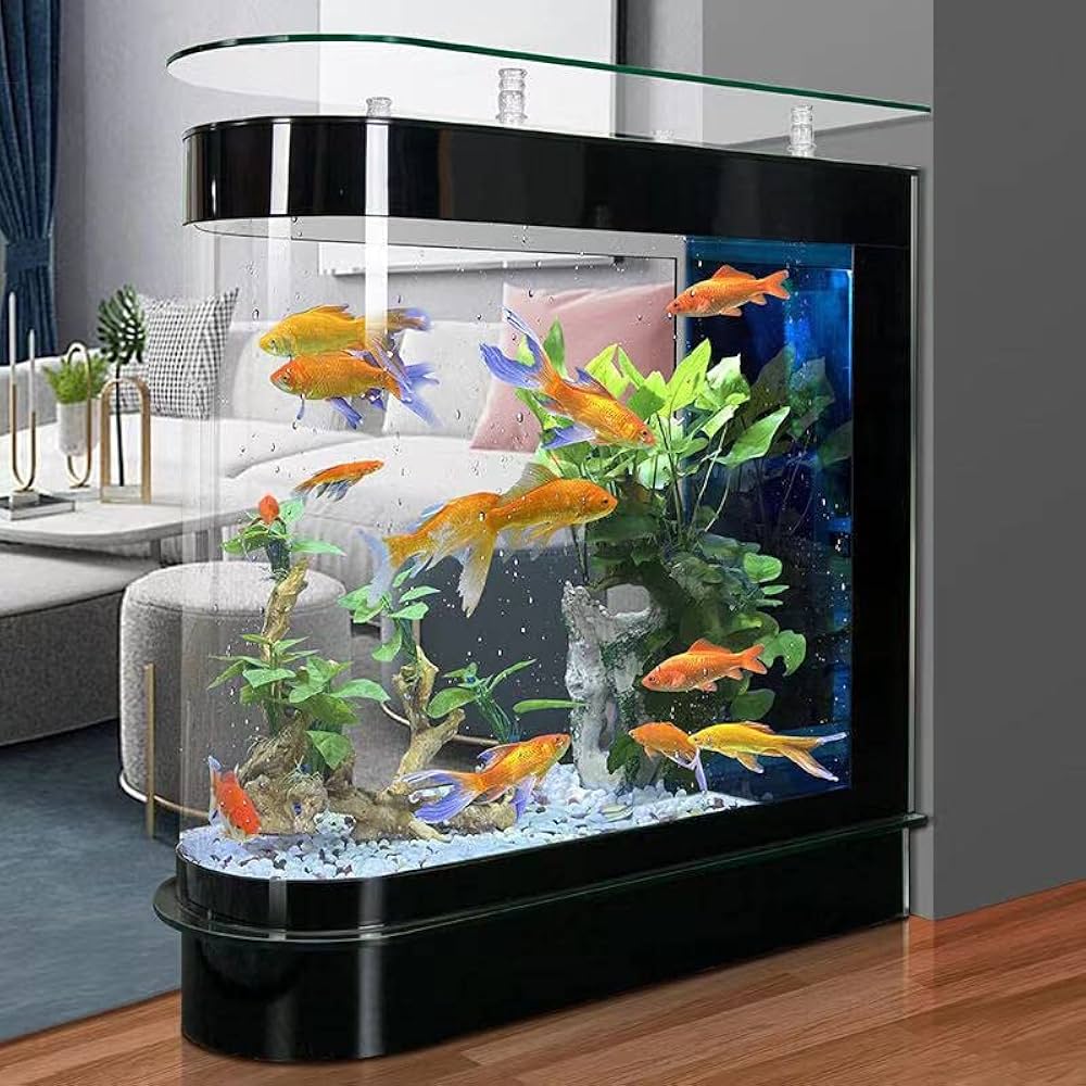 Curved Glass Coffee Table Aquarium — 220L Statement Piece