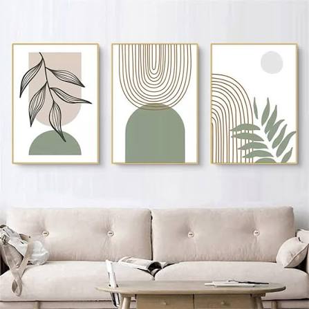 Botanical Leaf Canvas Print Set — 3-Panel Triptych