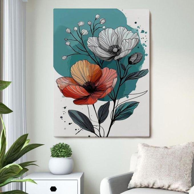 Botanical Line Art Wall Poster Set — 3-Piece A4 Unframed