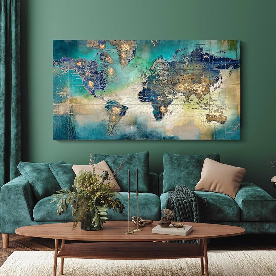 Large World Map Wall Poster — A1 Unframed